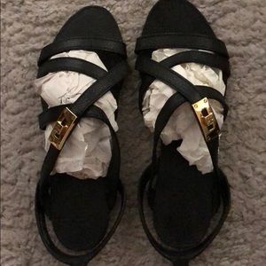 Tory Burch Dalcin Pebbled Leather Strap Sandals